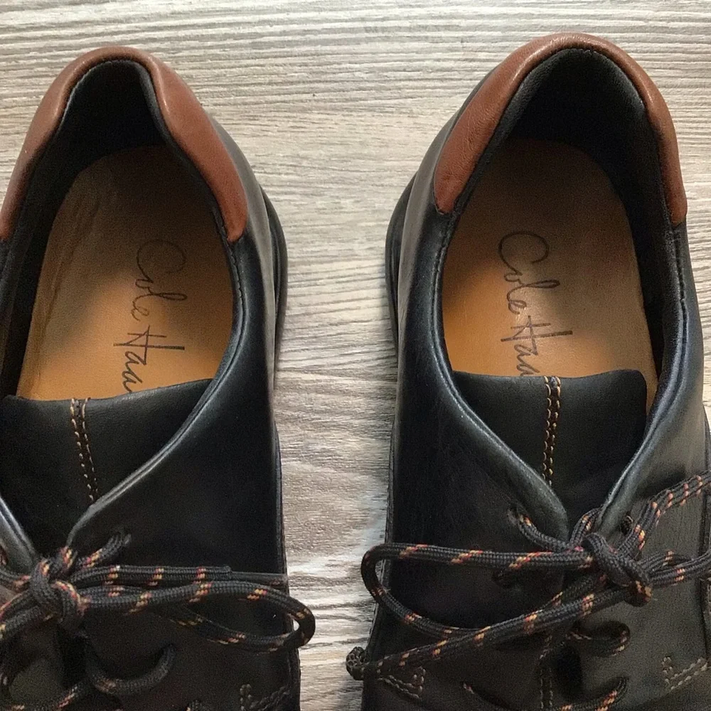 Cole Haan Black Zeno Oxford Lace Up Casual Shoe 10